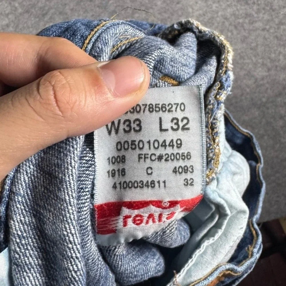 Levi's 501 Original Fit Mens Blue Denim Jeans 33x32 Button Fly Straight Y2K‎